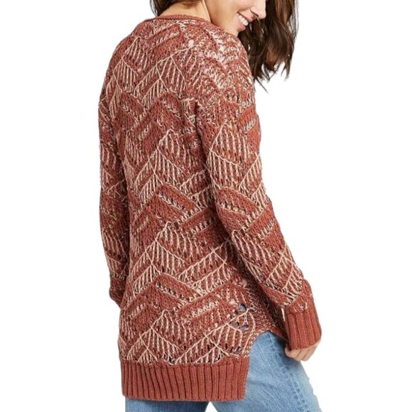 Universal Thread Open Knit Sweater NEW S Clay Pullover Crochet Asymmetric Rustic - Picture 10 of 16